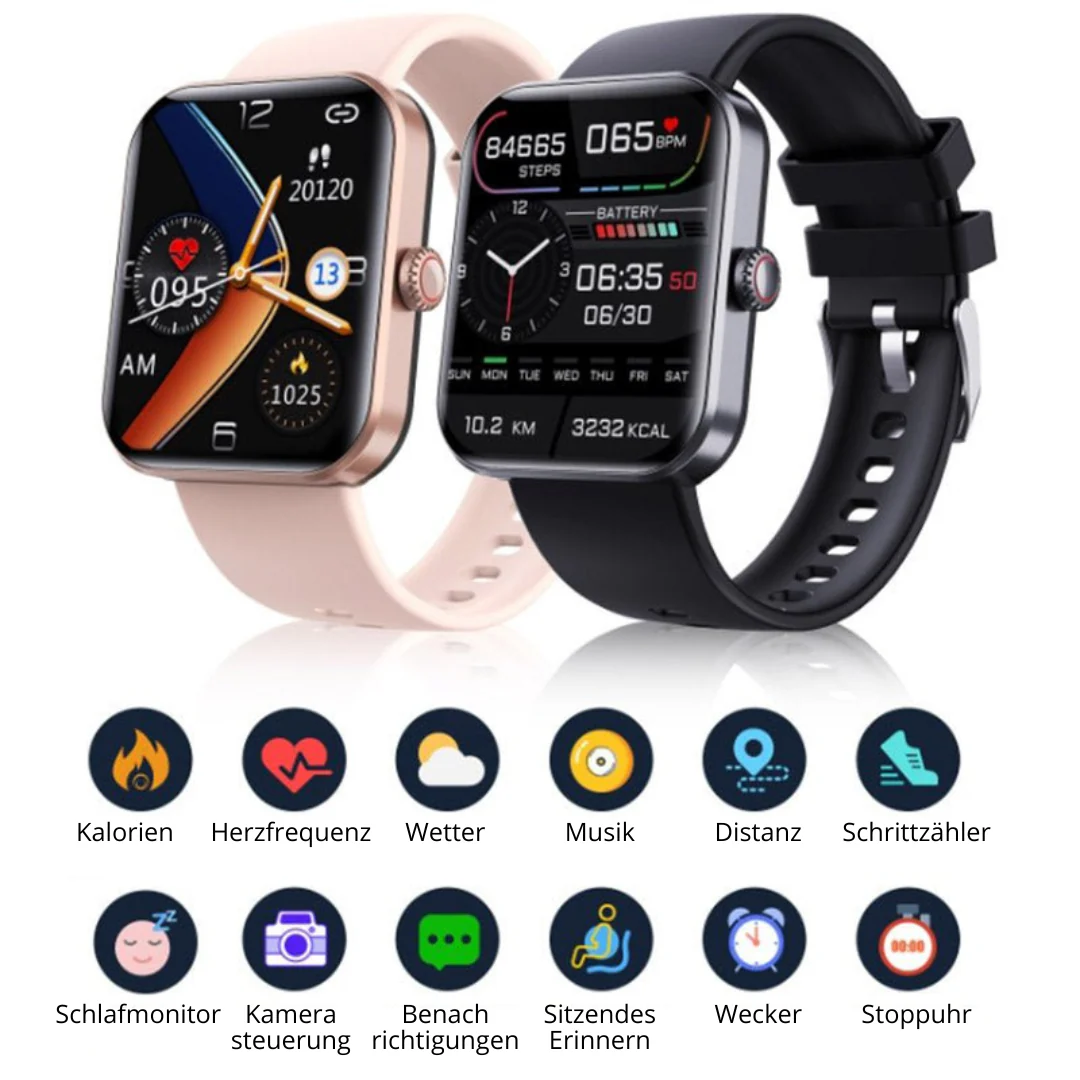 Wellness Tracker Smartwatch with Heart Rate Monitor, Blood Pressure & Sleep Tracking for Fitness Health Management | Lonoma