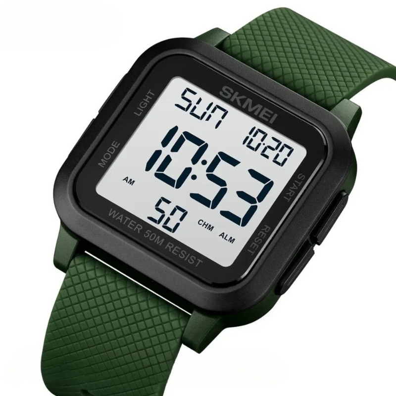 Men's Water-Resistant Quartz Watch 5 ATM, 1.6 in Dial, Plastic Strap – Military Style Tactical Sport Outdoor Wristwatch for Hiking | Lonoma