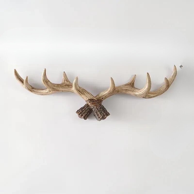 Antler Wall Hook Rack, Resin Decorative Coat Hanger in Rustic Brown, Entryway Hallway Bohemian Farmhouse Wall Decor Hat Holder | Lonoma