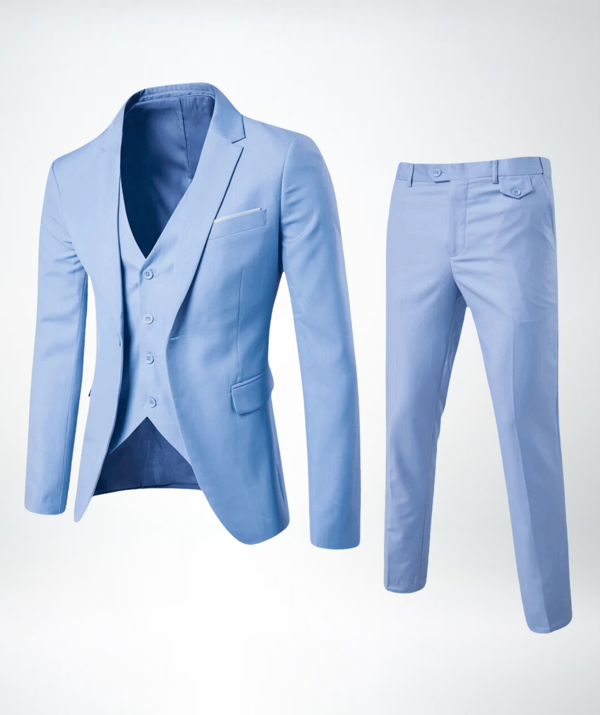 Men's Three-Piece Suit Jacket Vest Pants Set Modern Formal Business Wedding Outfit with Button Closures Multiple Colors Professional Attire | Lonoma