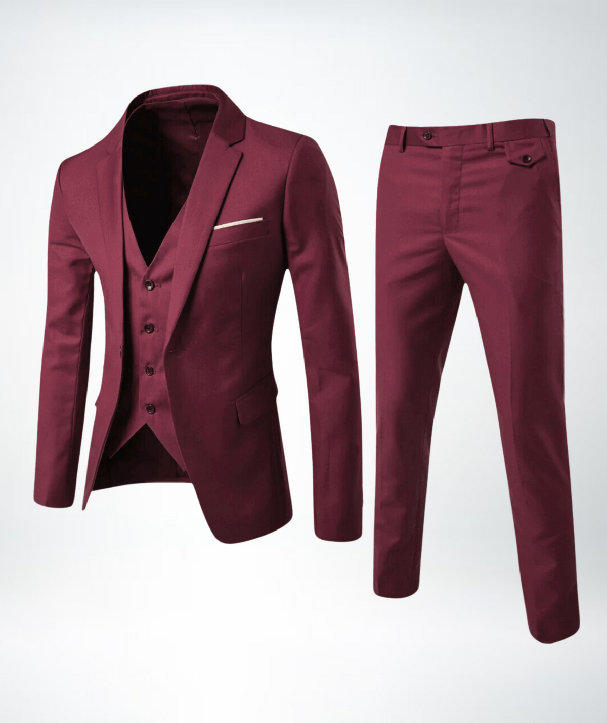 Men's Three-Piece Suit Jacket Vest Pants Set Modern Formal Business Wedding Outfit with Button Closures Multiple Colors Professional Attire | Lonoma
