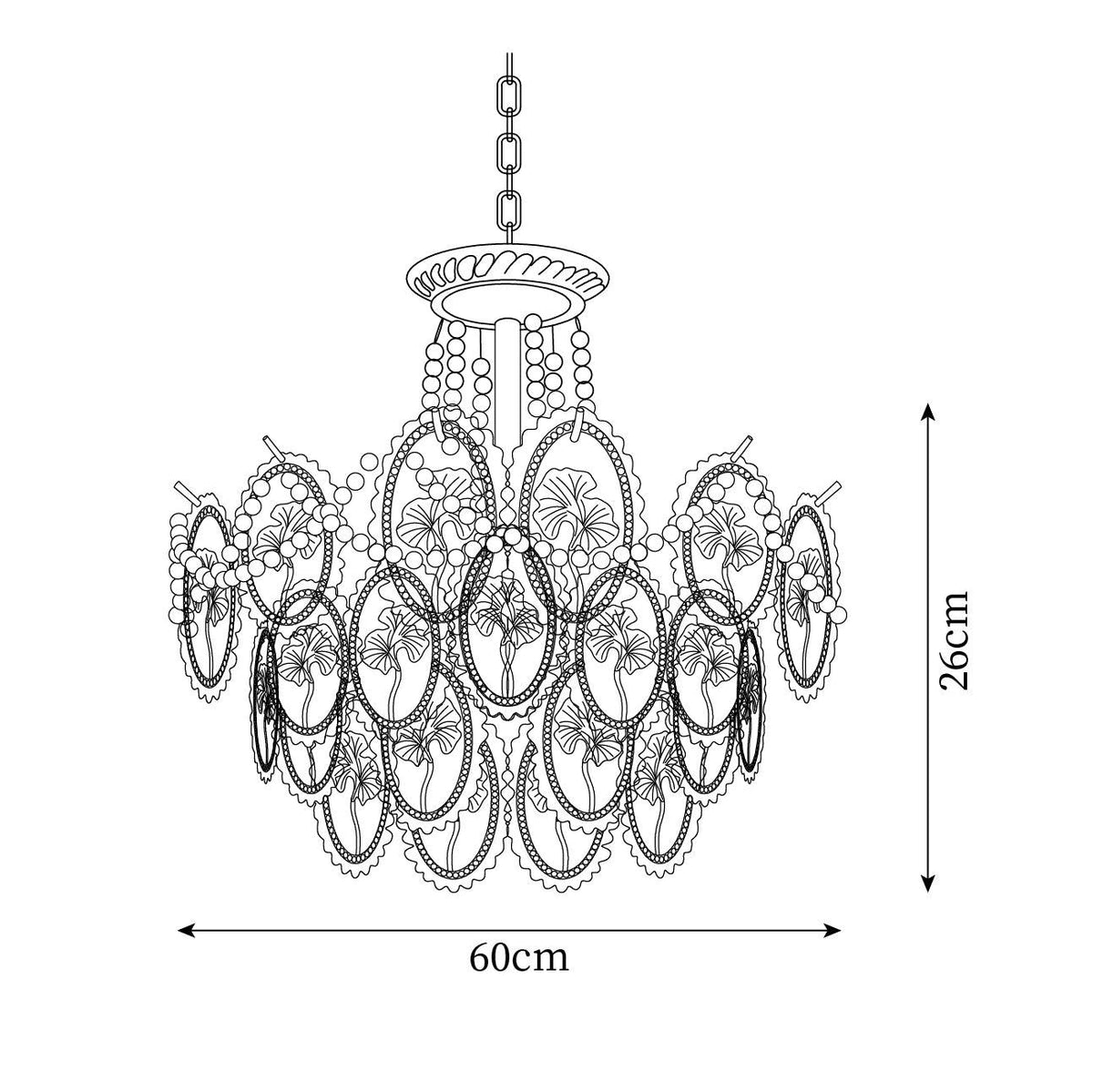 Pearl Glass Tiered Chandelier Gold Metal Frame Multi-Layer Pendant Light for Dining Room Bedroom Living Room Modern Luxe Ceiling Fixture | Lonoma