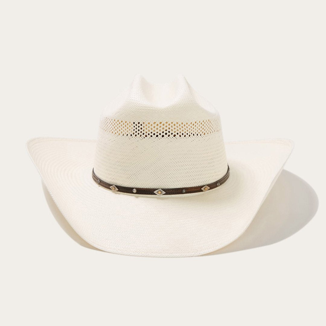 Natural Straw Cowboy Hat with Leather Band, Adjustable Western Cattleman Hat for Men & Women, Country Concerts, Festivals, Ranch & Outdoor | Lonoma