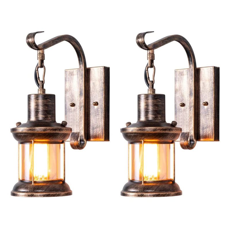 Retro Metal Wall Sconce Hardwired Single Light Fixture for Bedroom Living Room | E27 Socket Black Bronze Finish Industrial Accent | Lonoma