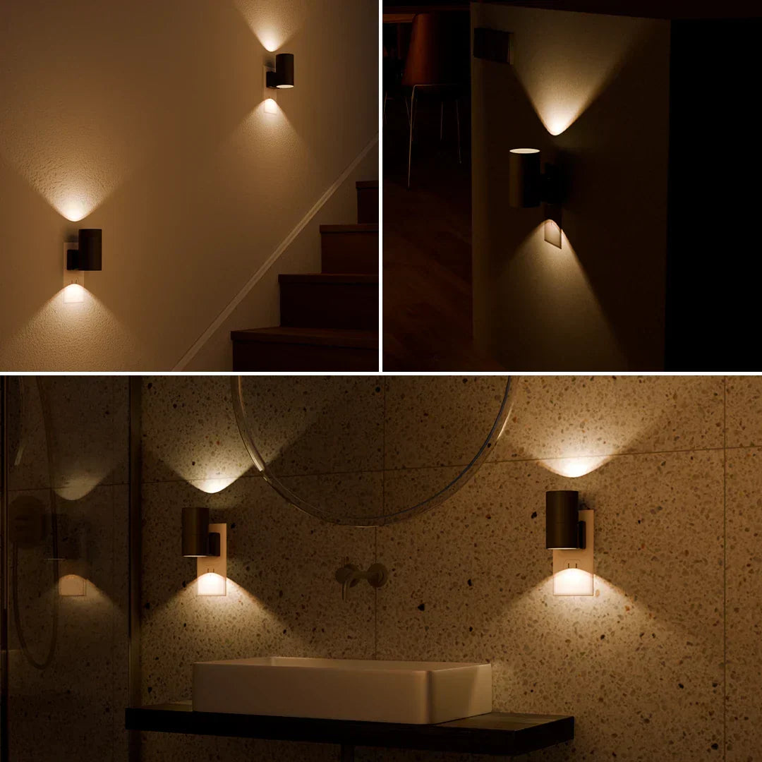 Plug-In LED Night Light with Motion Sensor & Dimmer – Automatic Dusk-to-Dawn Lamp for Hallway, Bedroom & Bathroom | Lonoma