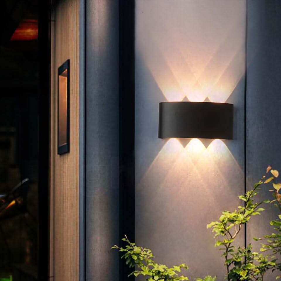Modern Outdoor LED Wall Sconce, Waterproof Aluminum Up Down Light in Black or White for Patio, Garden, Porch & Exterior Wall | Lonoma