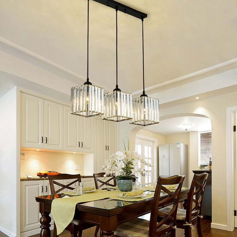 Cylinder Glass Drop Light Fixture with Metal Frame | Adjustable Hanging Height for Kitchen Island and Dining Area | E27 Socket | Lonoma