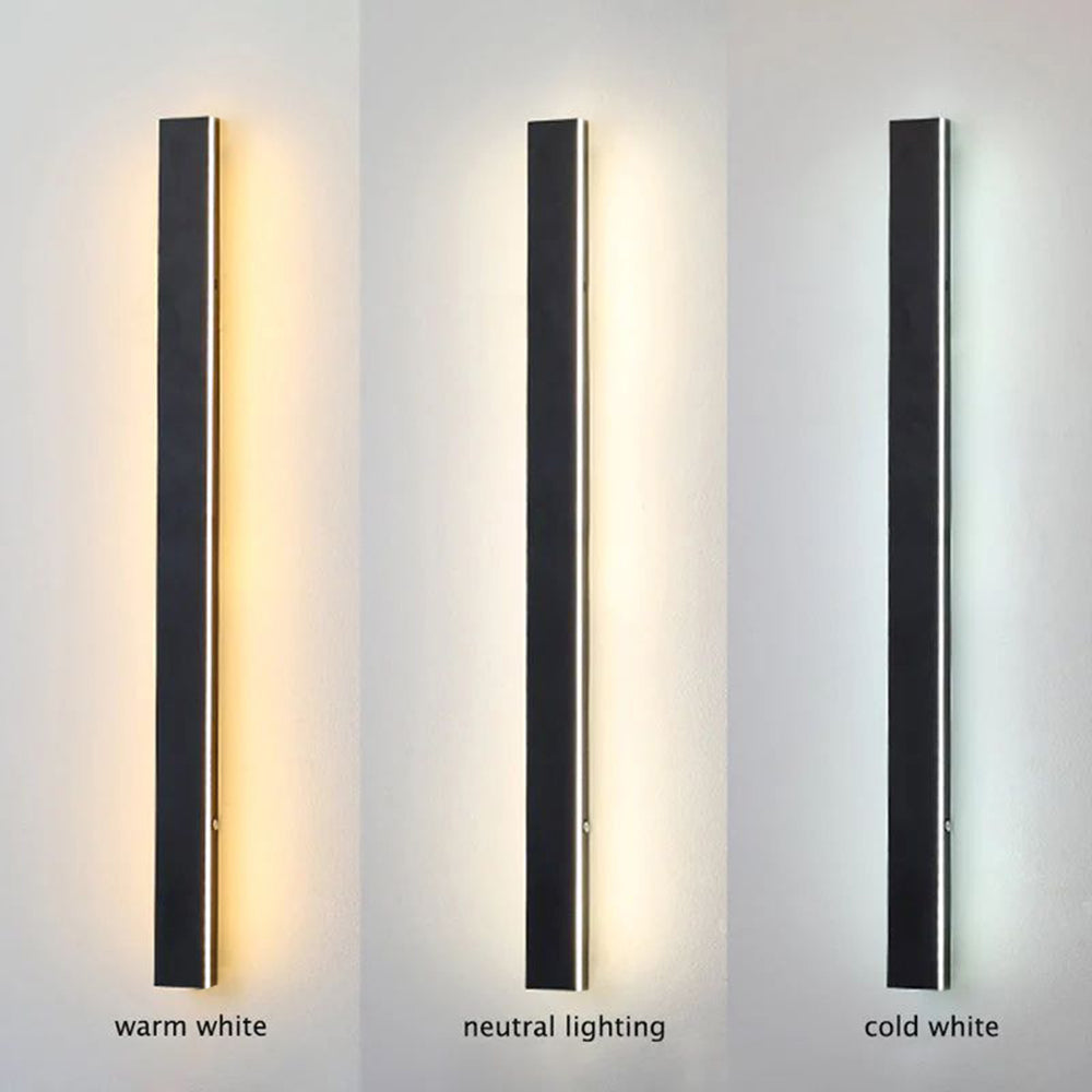 LED Linear Outdoor Wall Light Fixture Black Metal IP65 Weather-Resistant for Patio Garden Pathway Entry Modern Exterior Sconce | Lonoma