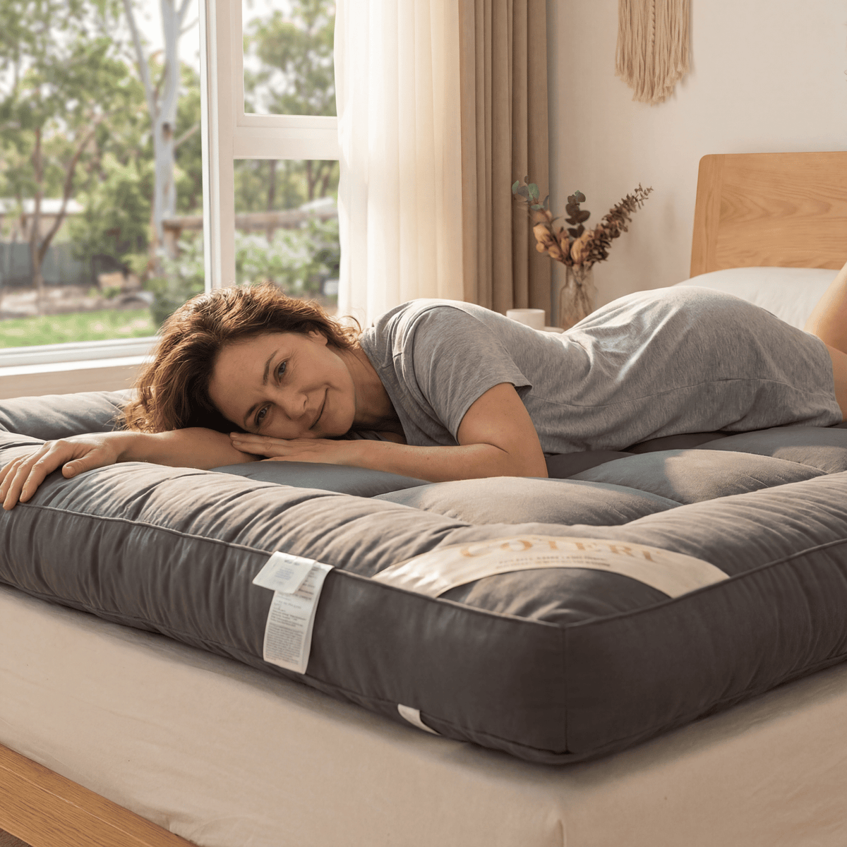 Memory Foam Mattress Topper 2-Inch Bamboo Charcoal Infused Cooling Hypoallergenic Breathable Temperature Regulating Machine Washable for | Lonoma