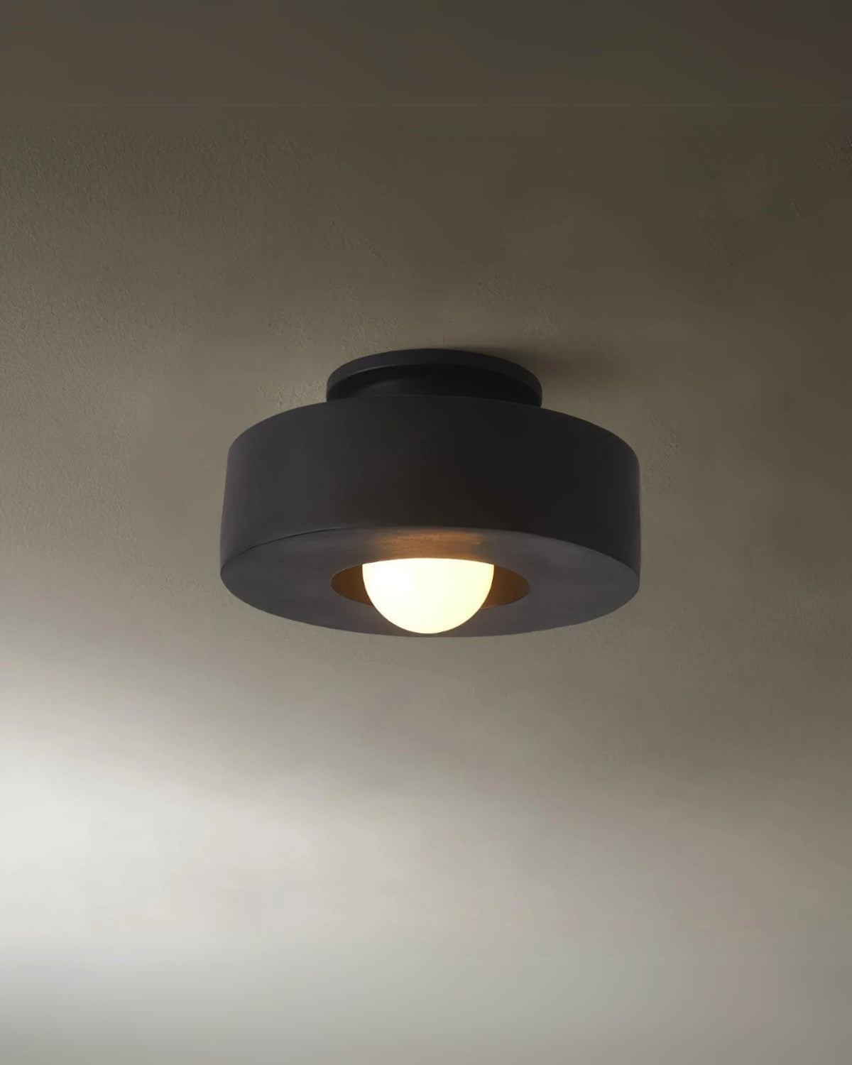 Round LED Flush Mount Ceiling Light, 12 in Warm White 3000K, Resin Modern Minimalist Lamp for Hallway, Bedroom & Living Room | Lonoma