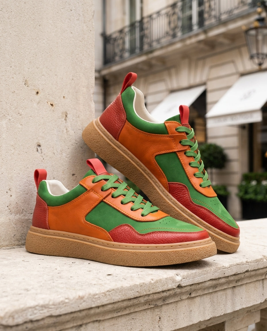 Men's Platform Sneakers Chunky Sole Suede Leather Athletic Shoes Casual Street Fashion Everyday Comfort for Walking Running Gym | Lonoma