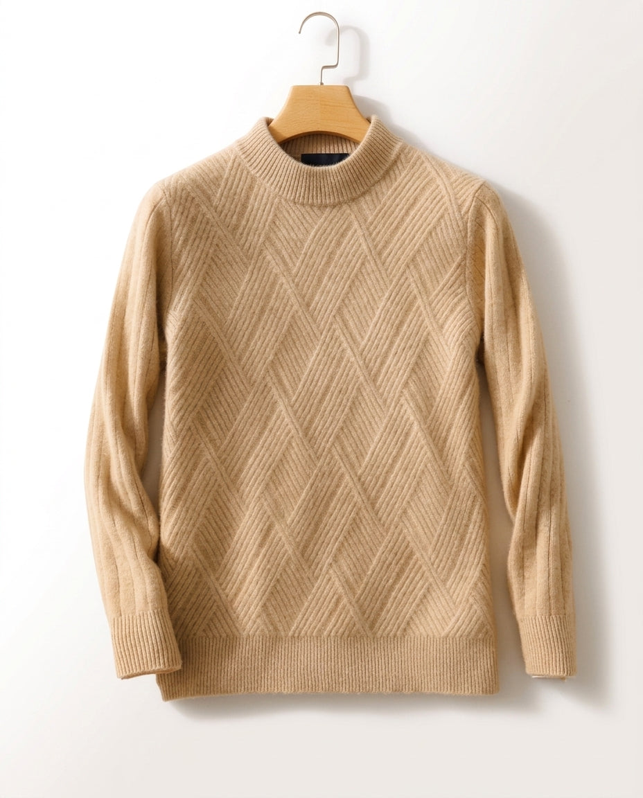 Men's Pure Cashmere Pullover Sweater — Classic Crewneck Knit for Fall & Winter | Soft Layering Piece for Casual & Business Attire | Lonoma