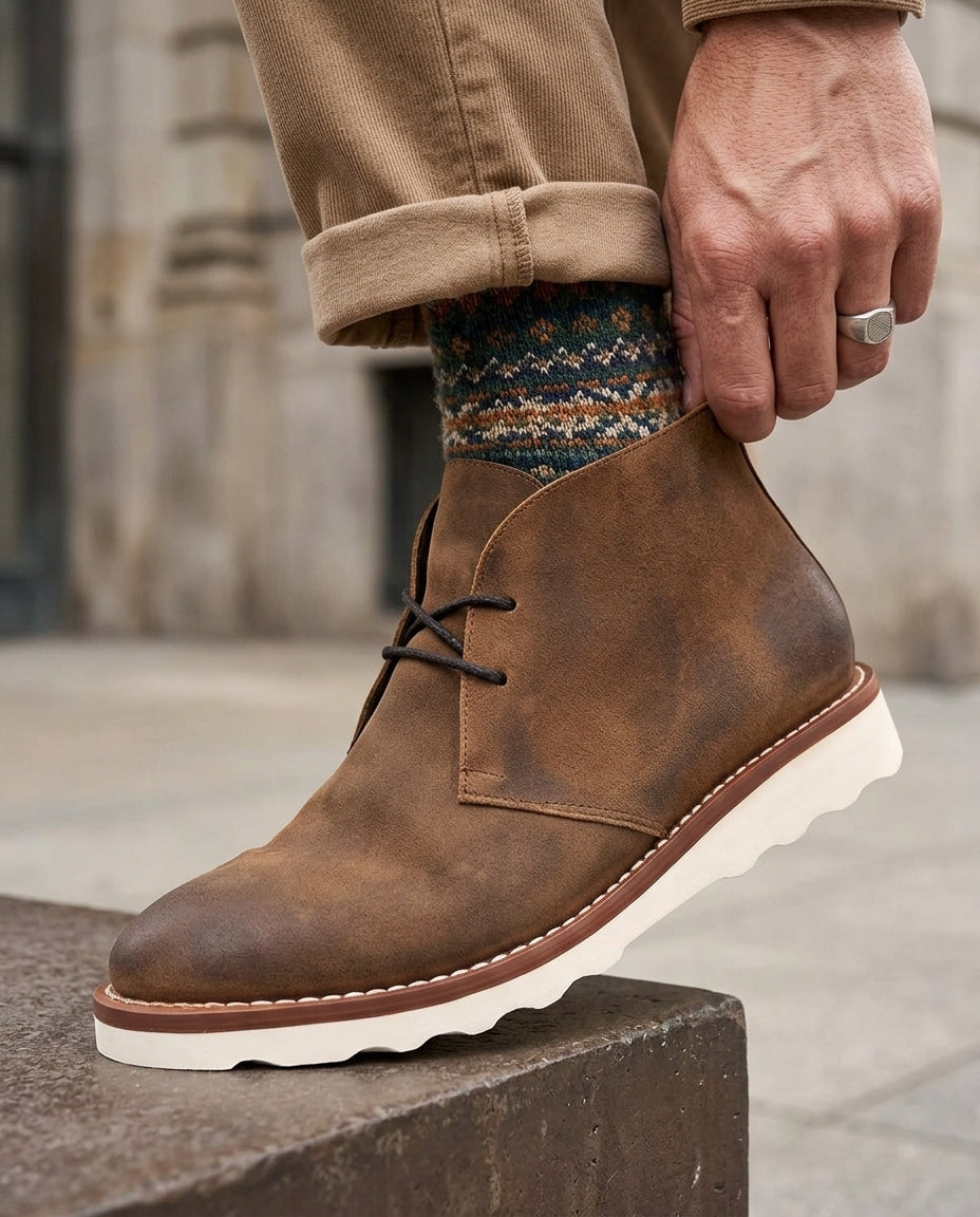 Men's Ankle Desert Boots – Cushioned Chukka Style with Shock-Absorbing Sole for Everyday Comfort & All-Day Support | Lonoma