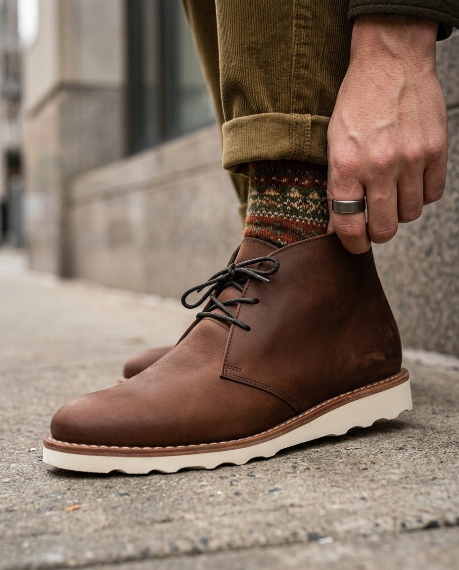 Men's Ankle Desert Boots – Cushioned Chukka Style with Shock-Absorbing Sole for Everyday Comfort & All-Day Support | Lonoma