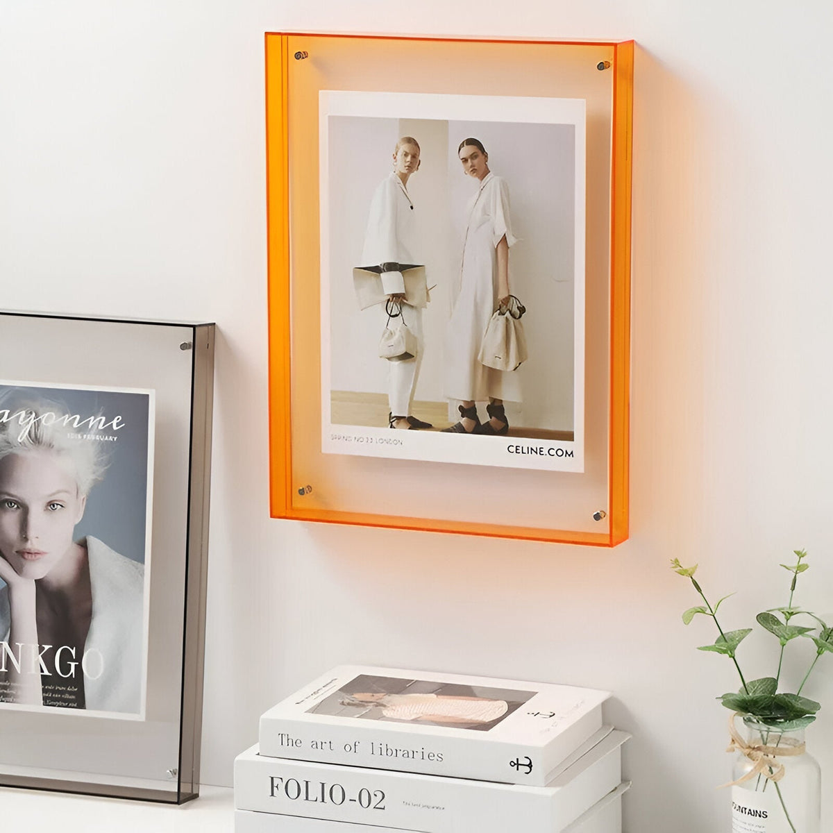 Clear Acrylic Picture Frame Freestanding or Wall Mount A4 A5 Modern Minimalist Display for Photos Prints | Lonoma