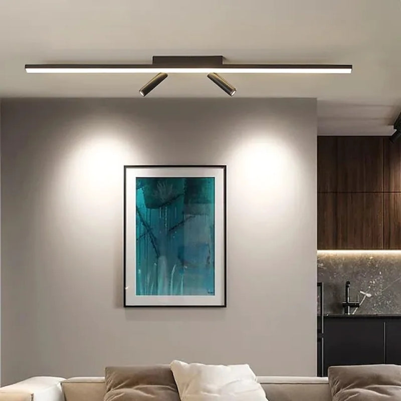 Adjustable Dual-Head LED Spotlight Flush Mount Ceiling Fixture with Metal & Silicone Construction for Kitchen, Office, Hallway | Lonoma
