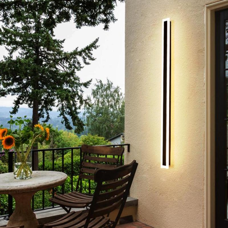 IP65 Waterproof LED Outdoor Wall Sconce Metal Acrylic Panel Black Fixture 12W-60W for Patio Garden Entry Walkway Exterior Lighting | Lonoma