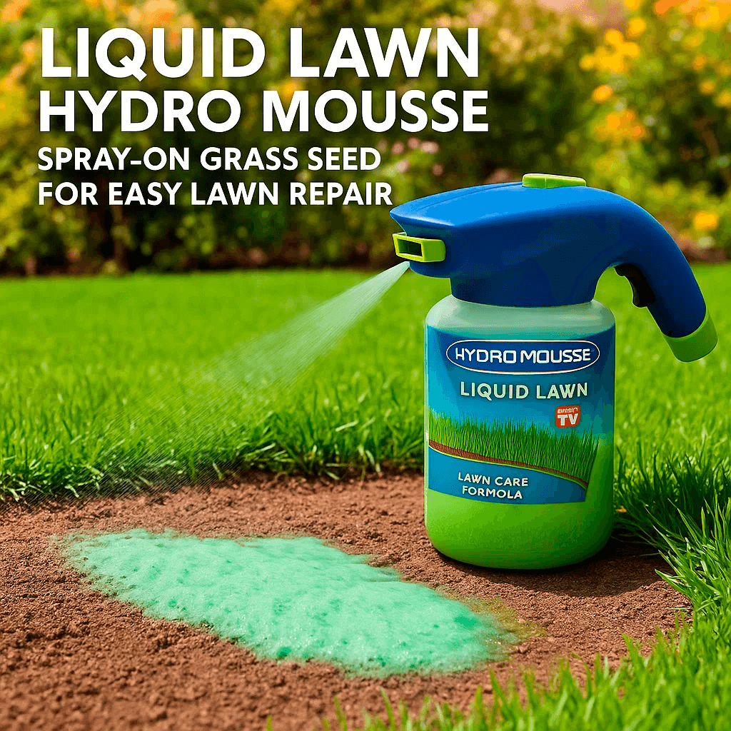 Spray-On Grass Seed Hydroseeding Kit for Bare Spots & Dog Patches – Garden Hose Attachment Lawn Repair, Patchy Yard Reseeding | Lonoma