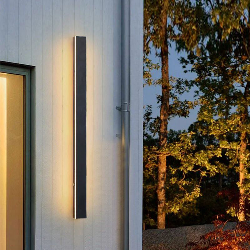 LED Linear Outdoor Wall Light Fixture Black Metal IP65 Weather-Resistant for Patio Garden Pathway Entry Modern Exterior Sconce | Lonoma