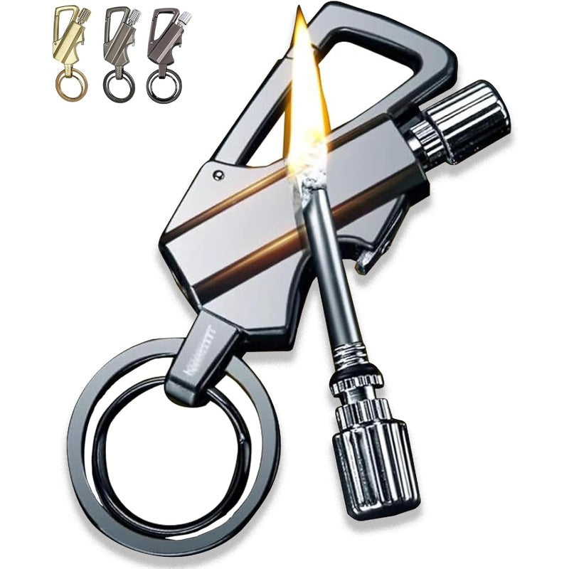 Reusable Permanent Match Fire Starter Keychain with Bottle Opener, Zinc Alloy Pocket Tool for Camping, Hiking & Emergency Kits | Lonoma