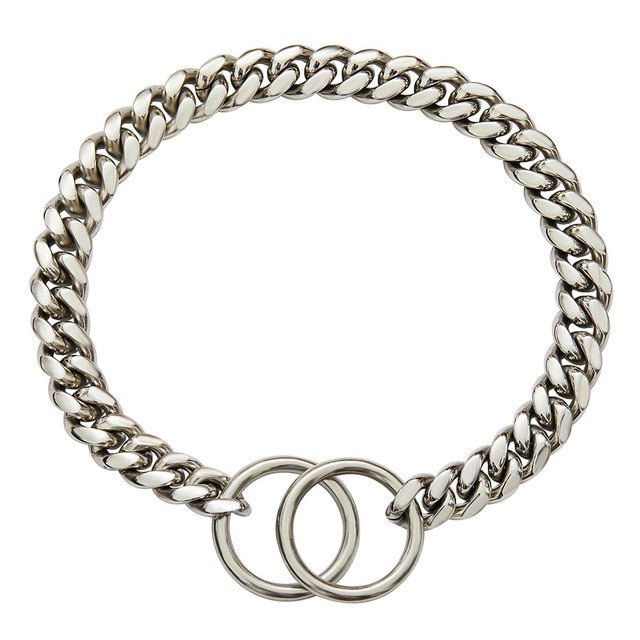 Metal Link Training Collar for Dogs All Sizes Strong Chain Leash Attachment Control Walking Obedience Small Medium Large Breeds | Lonoma