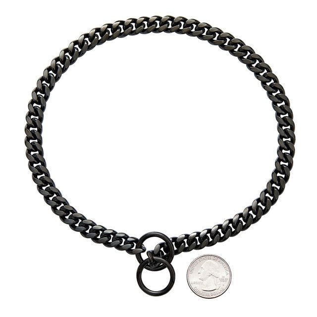 Metal Link Training Collar for Dogs All Sizes Strong Chain Leash Attachment Control Walking Obedience Small Medium Large Breeds | Lonoma