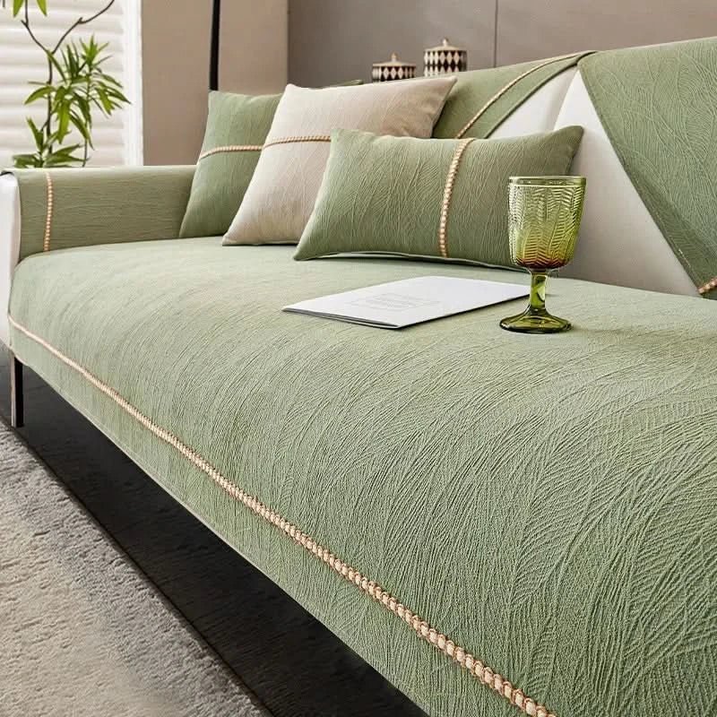 Non-Slip Sofa Protector Cover with Linen Texture – Furniture Throw for Pet Protection & Daily Wear | Lonoma