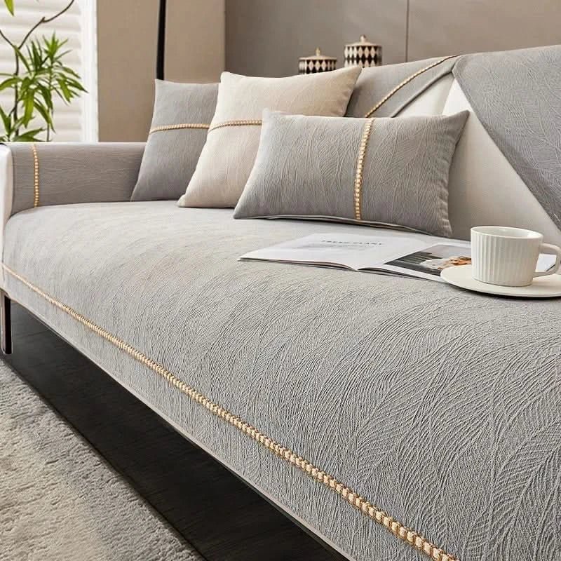 Non-Slip Sofa Protector Cover with Linen Texture – Furniture Throw for Pet Protection & Daily Wear | Lonoma