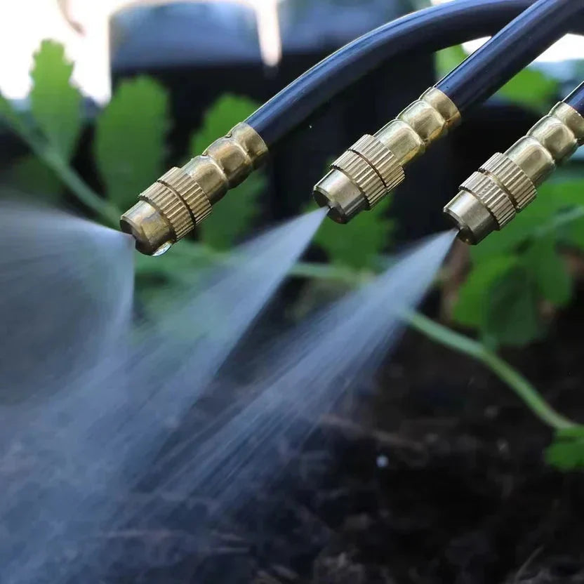 Patio Misting System 66 ft with 20 Adjustable Brass Nozzles Tool-Free Setup for Cooling Gardens Decks Plant Watering Outdoor | Lonoma