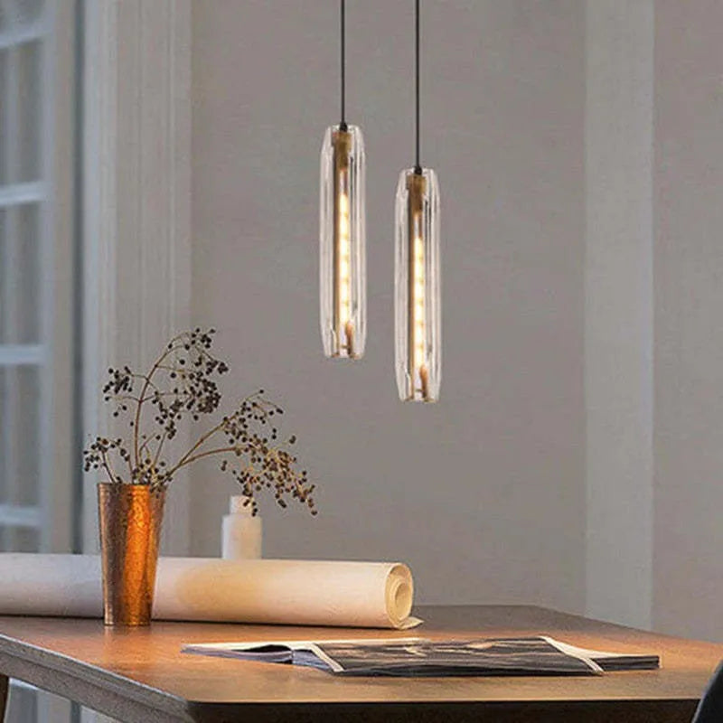 Glass Pendant Light with Brass Finish and Smoke Shade | Modern Drop Ceiling Fixture with E14 Socket | Adjustable Hanging Lamp | Lonoma