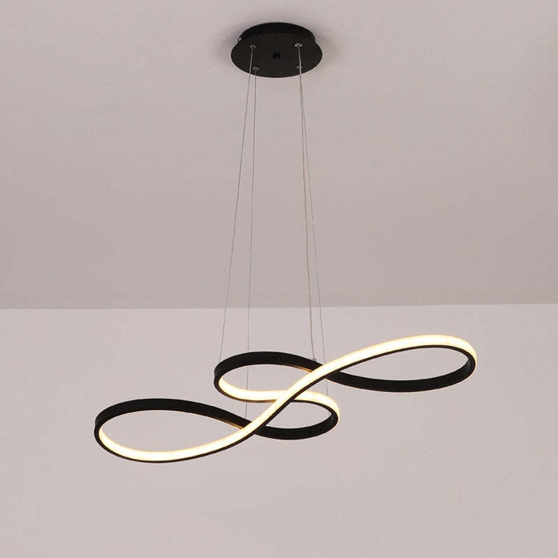 Musical Note LED Pendant Light Adjustable Metal Fixture Black White Gold Dining Room Living Room Kitchen Island Modern Decor | Lonoma
