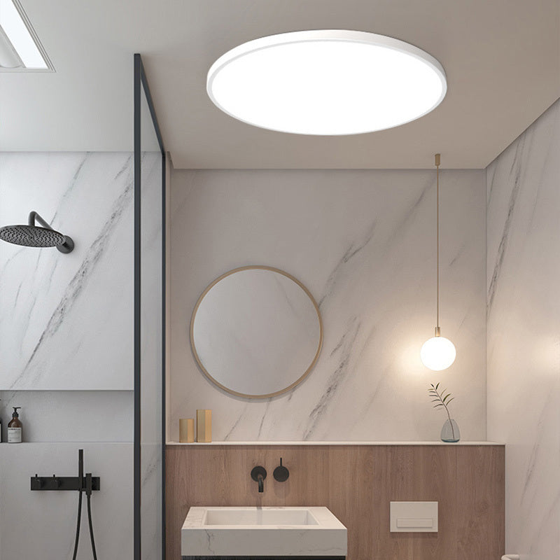 Flush Mount LED Bathroom Ceiling Light | 9-15 in Waterproof Modern Fixture | White or Black | Wall Switch Dimming | Lonoma