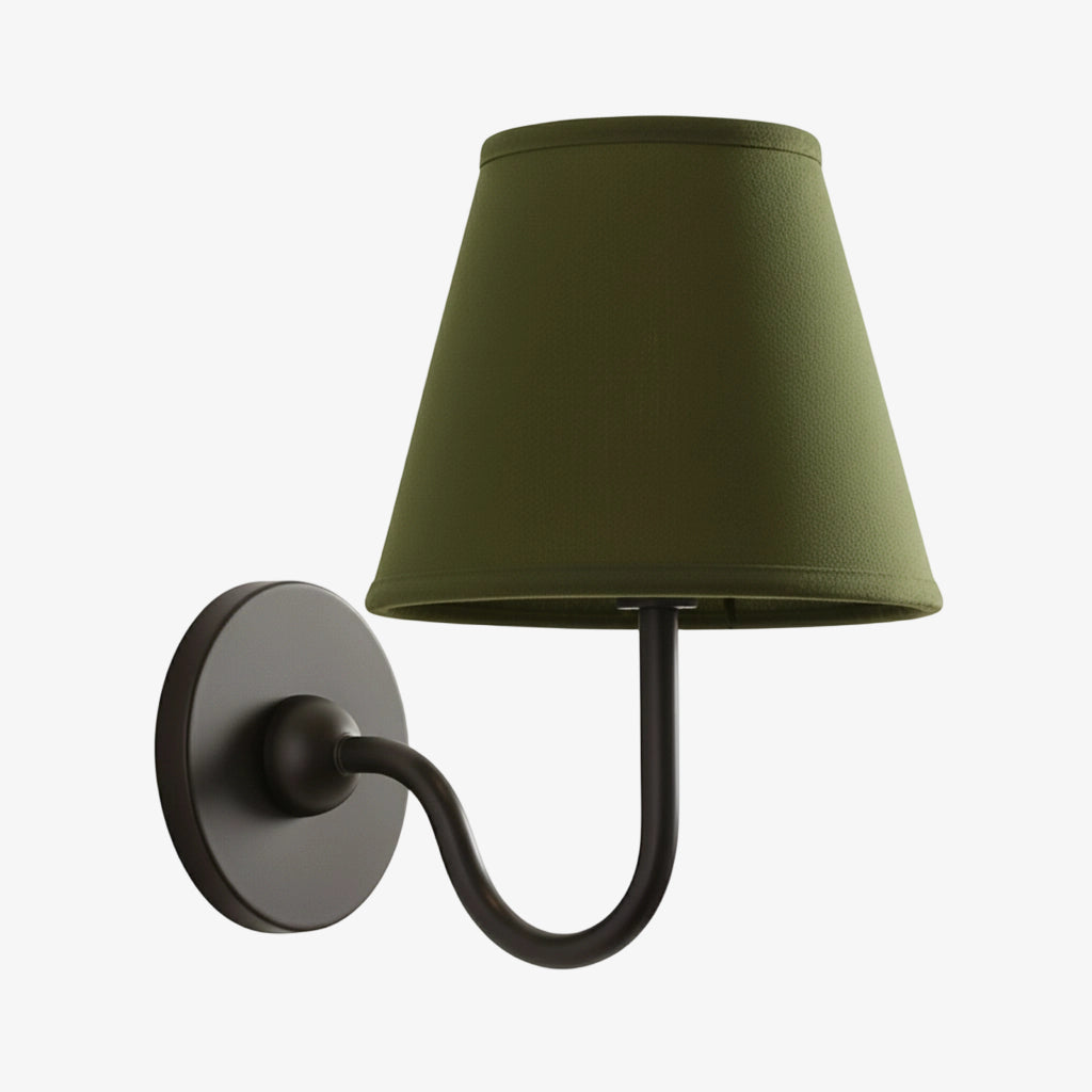 Fabric Shade Wall Sconce with Metal Backplate – E12 Socket Hardwired Light for Bedroom Hallway Dining Room Foyer – Dimmable Indoor Lighting | Lonoma
