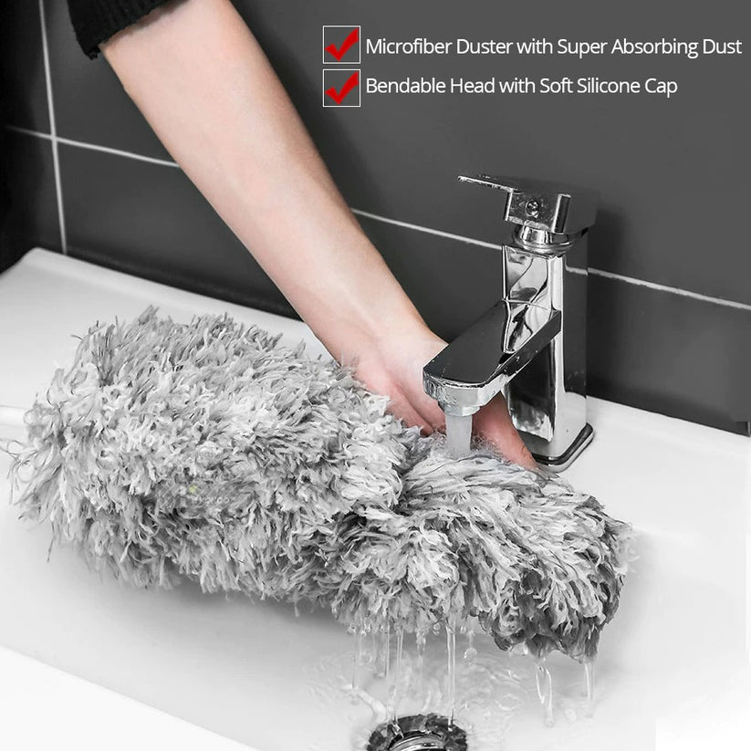 Telescoping Duster with Microfiber Head for Ceiling Fans, Vents & Fixtures — Extends to 110 Inches for Vaulted Ceilings & Hard-to-Reach Areas | Lonoma
