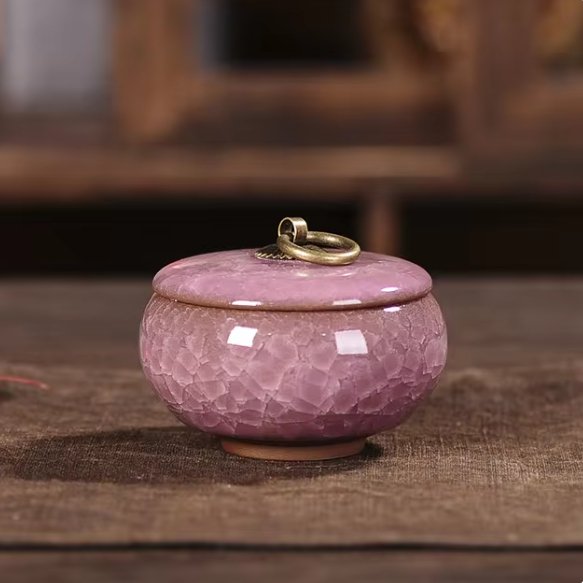 Ceramic Pet Cremation Jar with Lid for Ashes – Small Resting Vessel for Dogs, Cats – Indoor Tribute Container | Lonoma