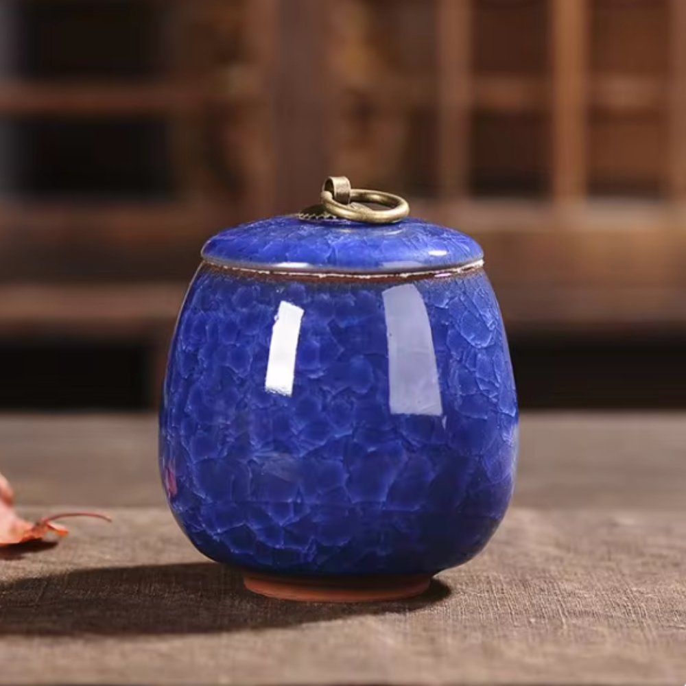 Ceramic Pet Cremation Jar with Lid for Ashes – Small Resting Vessel for Dogs, Cats – Indoor Tribute Container | Lonoma