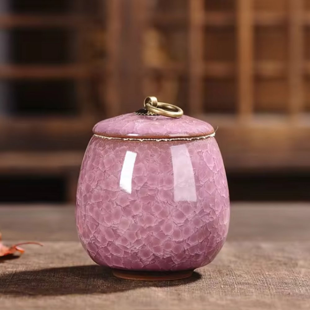 Ceramic Pet Cremation Jar with Lid for Ashes – Small Resting Vessel for Dogs, Cats – Indoor Tribute Container | Lonoma