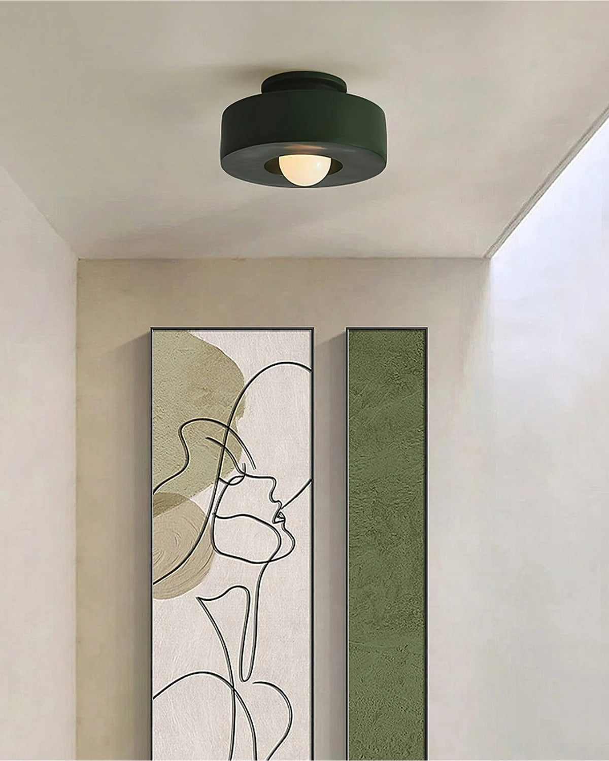 Round LED Flush Mount Ceiling Light, 12 in Warm White 3000K, Resin Modern Minimalist Lamp for Hallway, Bedroom & Living Room | Lonoma