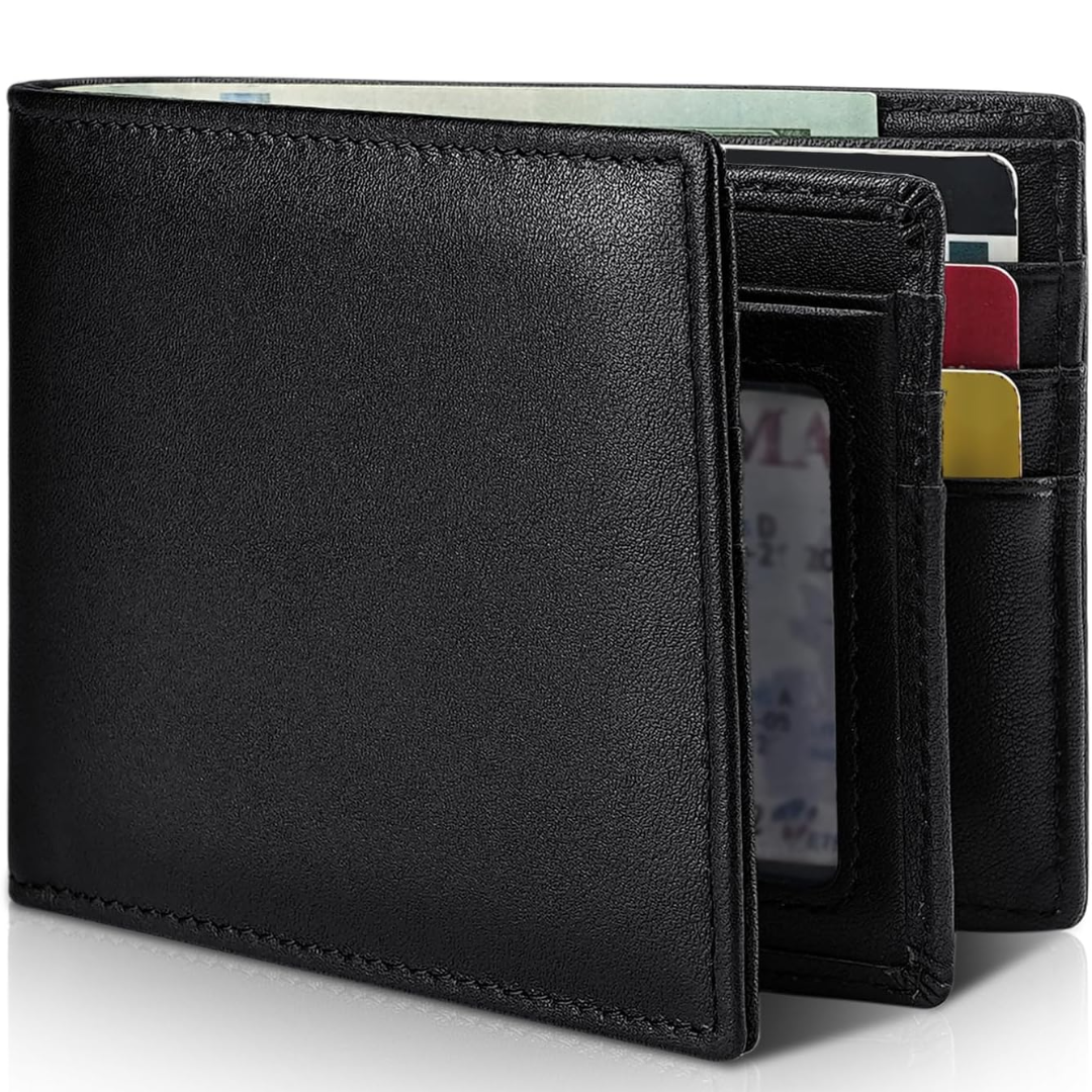 Men's Genuine Leather Bifold Wallet with RFID Blocking Protection for Cards & Cash | Lonoma