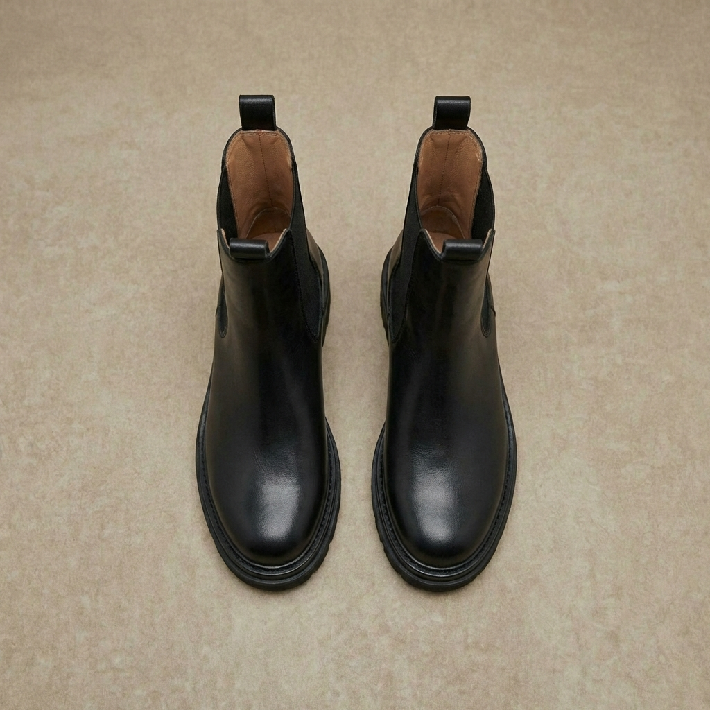 Women's Platform Chelsea Boots with Chunky Lug Sole for Fall Winter | Ankle Slip-On Boots | Lonoma