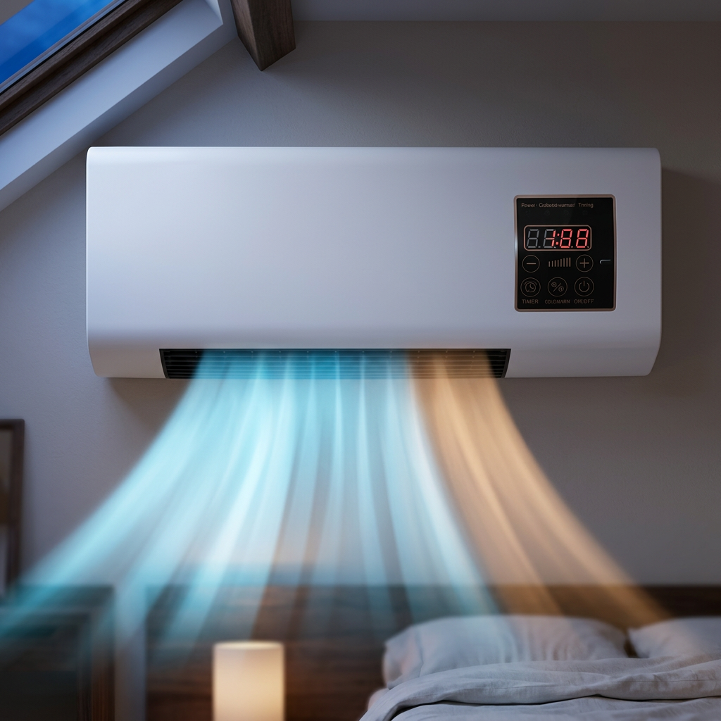 Climatiseur mural 4 en 1 sans unité extérieure pour chambre mansardée avec chauffage ventilation et déshumidification | Koossa