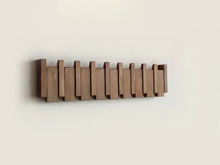 Piano Key Wall Coat Rack Wood with Hooks for Entryway Bedroom Hallway Music Lovers Home Organization Storage 4 6 8 Hooks Artistic Design | Lonoma