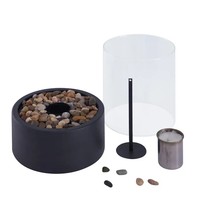 Rechargeable LED Flame Table Lamp Battery-Operated Aluminum Lantern 10.6 in for Indoor Outdoor Patio Bedroom Dining | Lonoma
