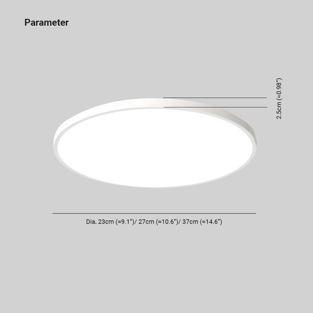 Flush Mount LED Bathroom Ceiling Light | 9-15 in Waterproof Modern Fixture | White or Black | Wall Switch Dimming | Lonoma