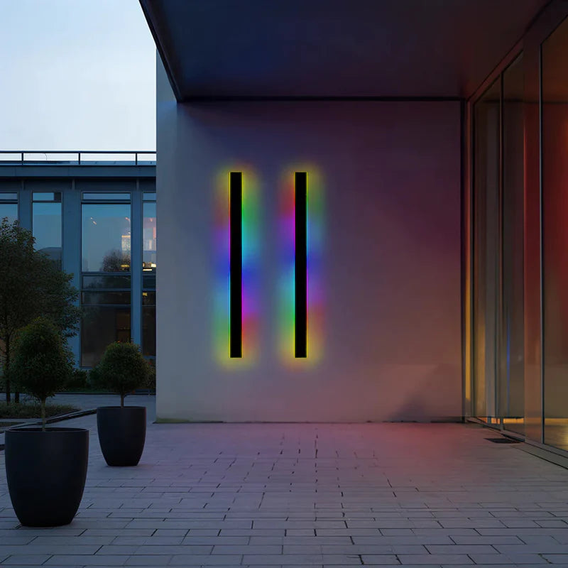 LED Linear Outdoor Wall Light Fixture Black Metal IP65 Weather-Resistant for Patio Garden Pathway Entry Modern Exterior Sconce | Lonoma