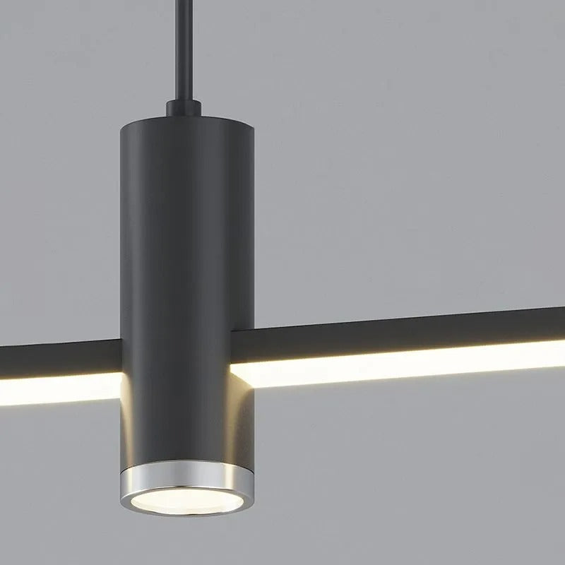 Contemporary Metal Spotlight Chandelier for Dining Tables – Adjustable Linear Design in Sleek Finishes for Kitchen Islands and Living Spaces | Lonoma
