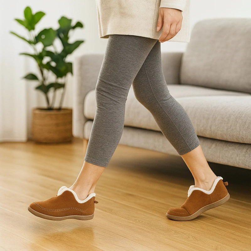 Cushioned House Slippers with Arch Support for Cold Floors – Insulated Indoor Footwear with Anti-Slip Sole for Winter Comfort | Lonoma