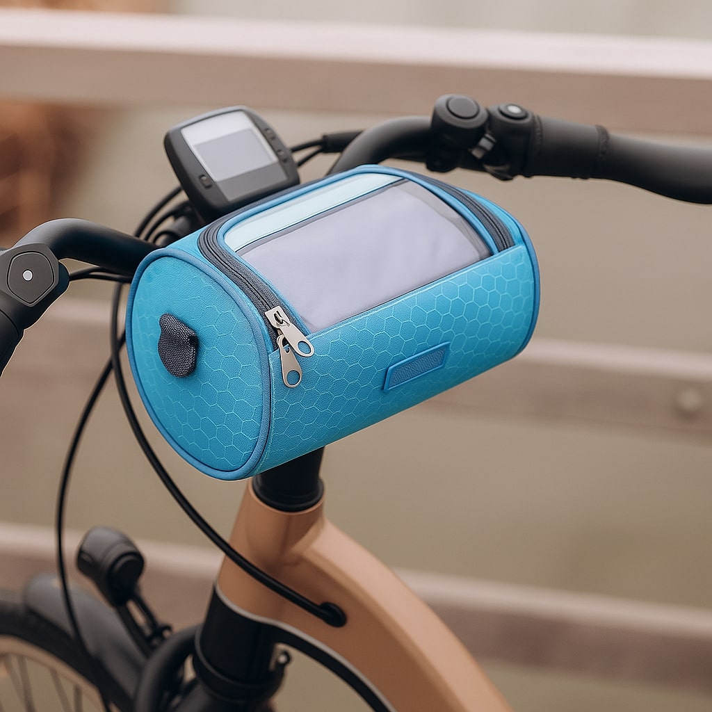 Bike Phone Mount Bag for Handlebars with Touch Window, Storage Pouch for Cycling Navigation, Keys & Essentials | Lonoma
