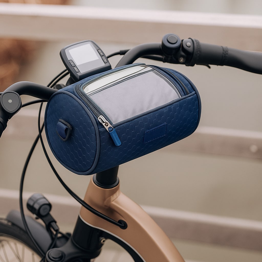 Bike Phone Mount Bag for Handlebars with Touch Window, Storage Pouch for Cycling Navigation, Keys & Essentials | Lonoma