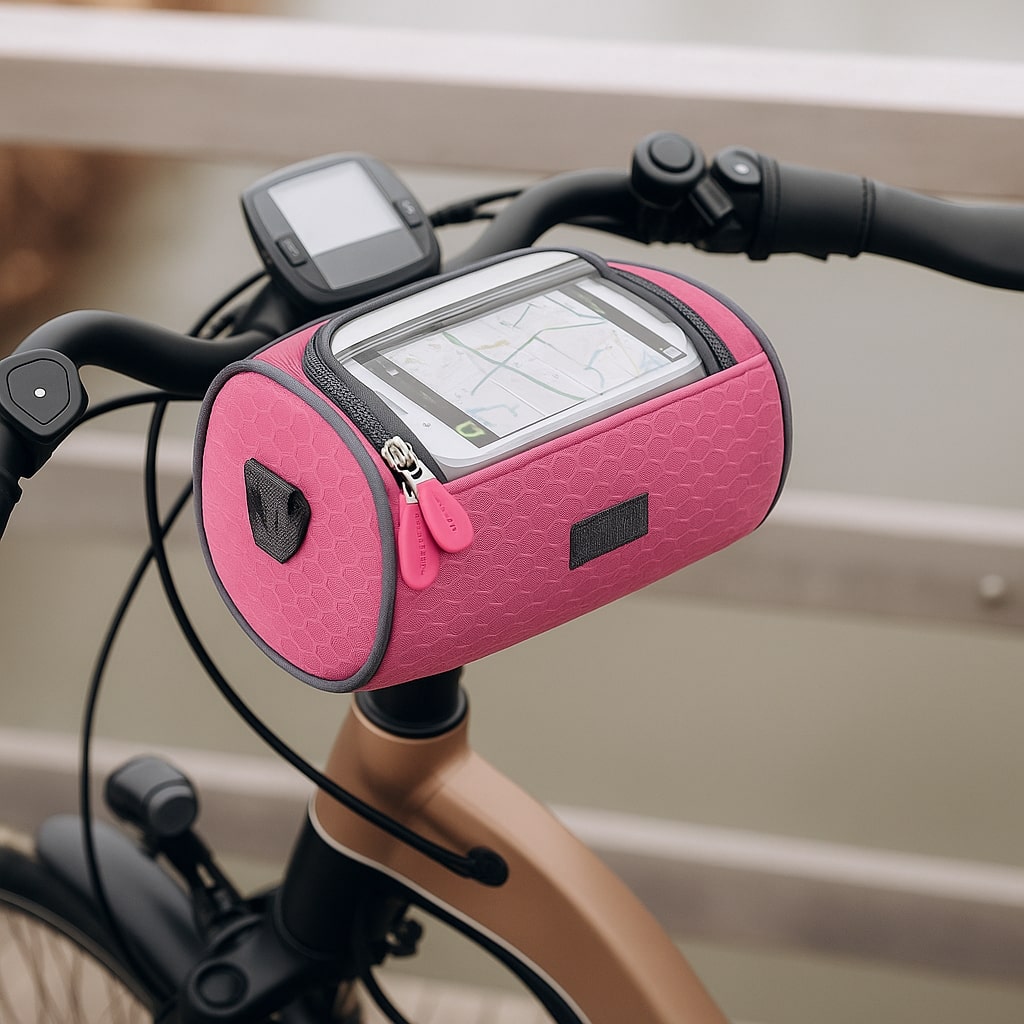 Bike Phone Mount Bag for Handlebars with Touch Window, Storage Pouch for Cycling Navigation, Keys & Essentials | Lonoma
